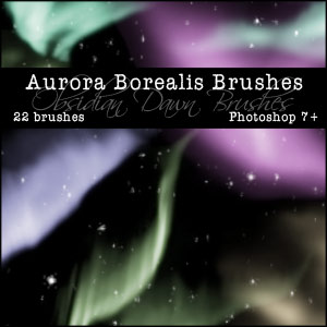 Free Photoshop Brushes  - Aurora Borealis Northern Lights Photoshop Brushes From Stephanie