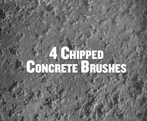 Free Set Of 4 Chipped Concrete Photoshop Brushes