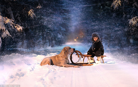 These beautiful photos capture the tender moments between two young boys who share a unique bond with animals